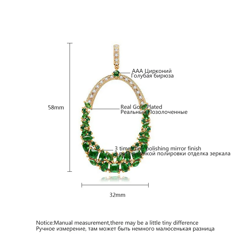 Luoteemi Новый Ослепительная Богемия себе большой Овальный мотаться Висячие серьги