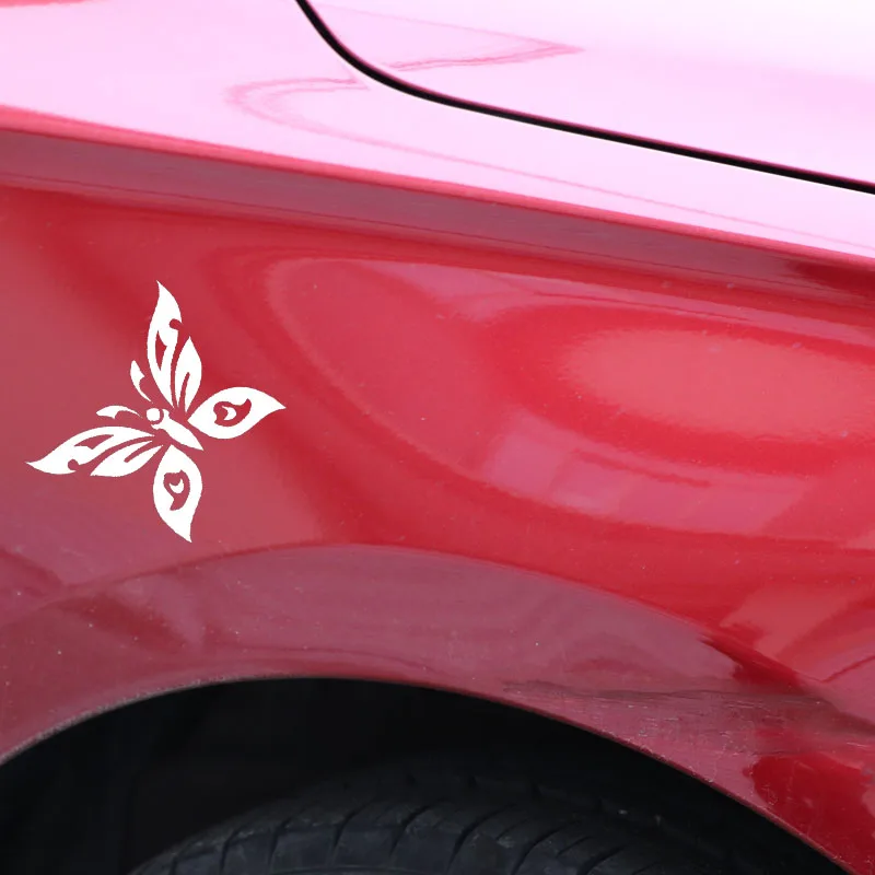 YJZT 14CM*11.3CM Butterflies Car Sticker Vinyl Decal Decor Black/Silver C24-0218 | Автомобили и мотоциклы