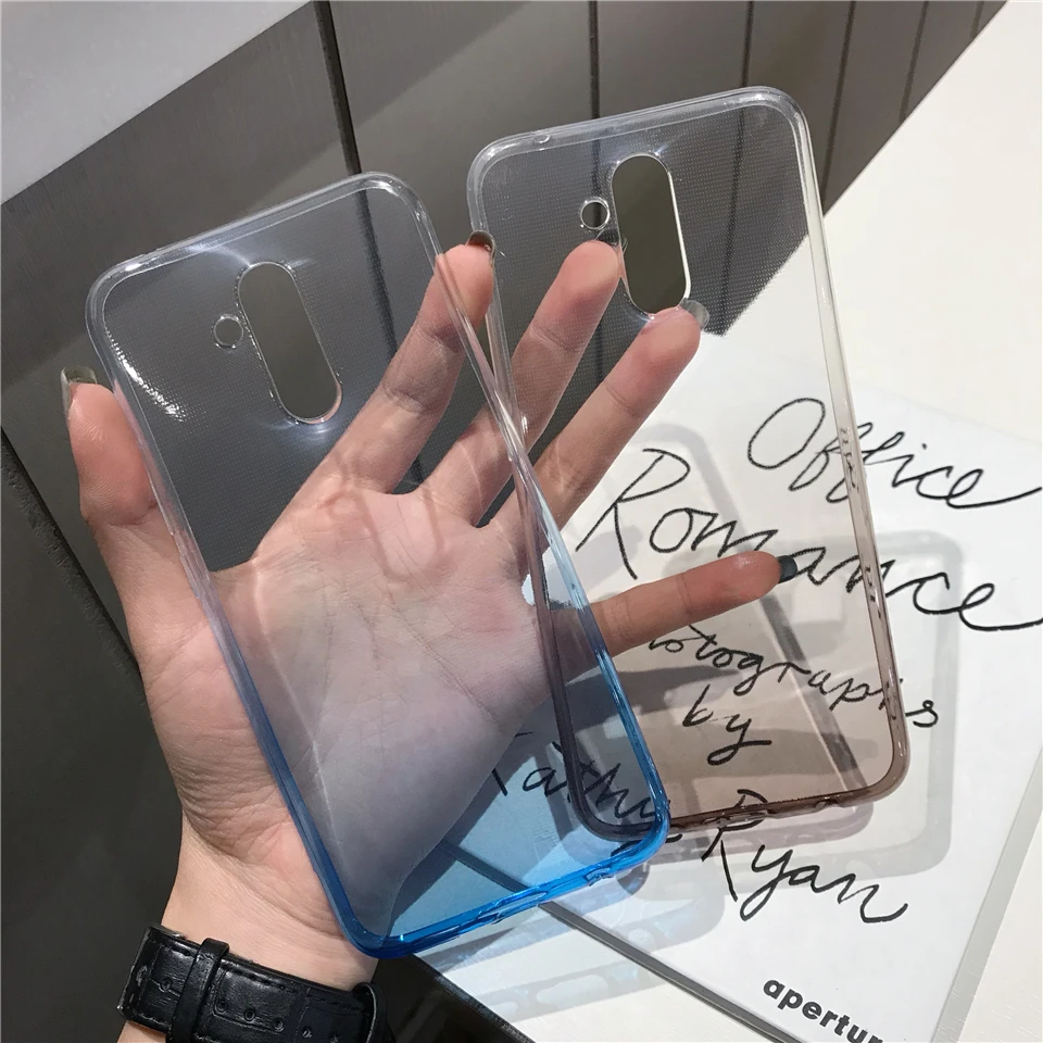 Градиент силиконовый чехол из термопластичного полиуретана для huawei Коврики 20 Lite