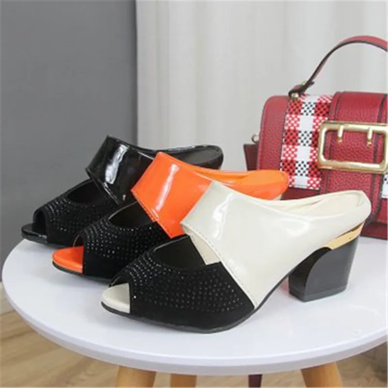 Summer Fashion Casual Women's Peep Toe Slippers Ladies Fish Mouth Sandals 2019 New Thick Heel Non-slip Shoes | Обувь