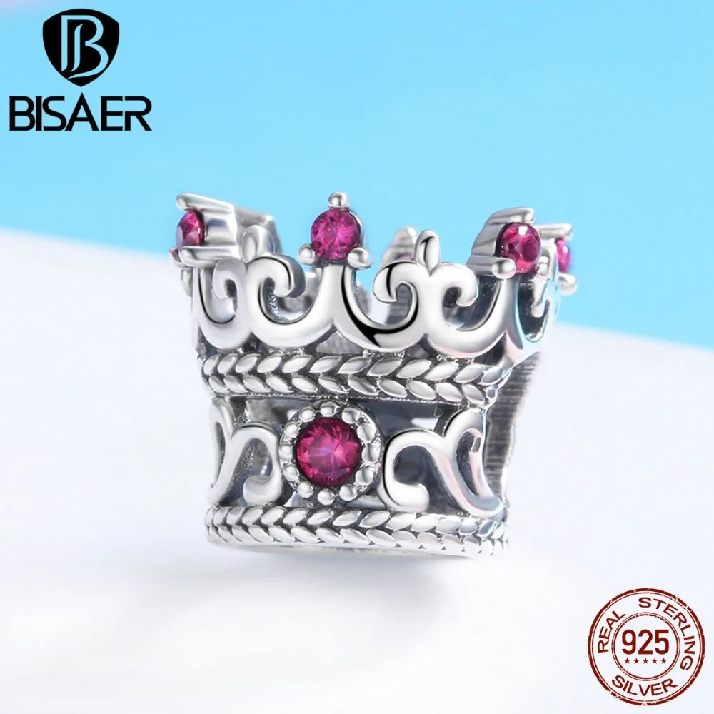 BISAER Лидер продаж 925 пробы Серебряное Сердце Звезда Принцесса Корона бант Ловец снов Подвески Бусины Подходят Серебро 925 Изготовление ювелирных изделий
