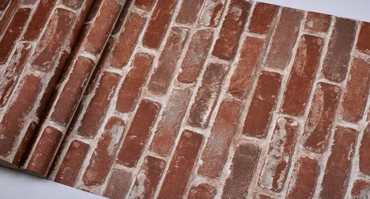 Retro brown red Кирпичные обои 3d поставщики Высокое качество 3d кирпичные обои каменная настенная бумага искусственный кирпич обои 3d гостиная диван обои - Цвет: Retro brown red