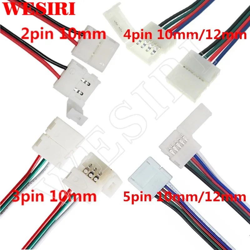 10 100 шт 2pin 3pin 4pin 5pin 8 мм 12 LED PCB разъем адаптера для 3528 5050 WS2811 WS2812B APA102 WS2801