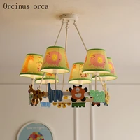 creative cartoon trojan horse chandelier childrens room boys and girls bedroom modern protective eye led chandelier