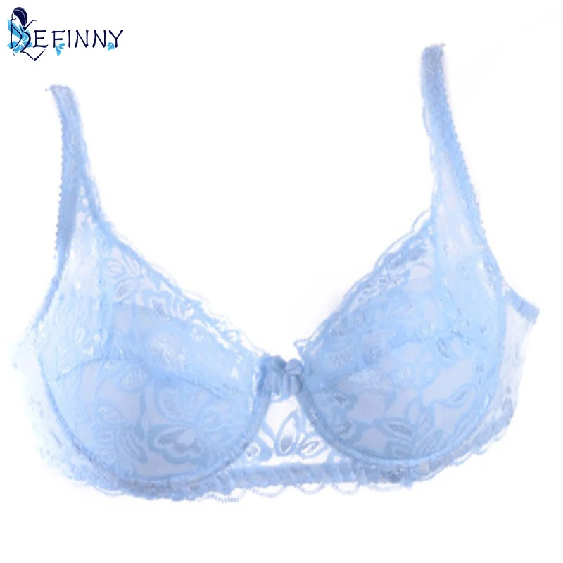 Женский бюстгальтер с пуш апом кружевной прозрачный на 3/4 чашки|lace sheer bra|sheer brasheer