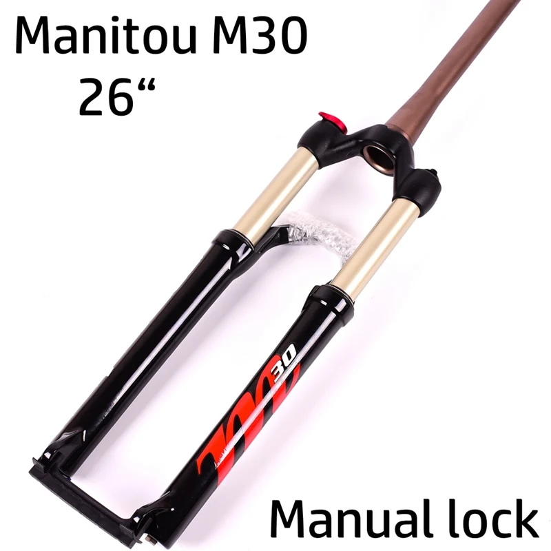26 Cone black M30 Велосипедная вилка Manitou MARKHOR Велосипедная вилка 26 27,5 дюймов 29er горная вилка для горного велосипеда масло для подвески и газовая вилка Дистанционный Замок 1635 г - Цвет: 26 Cone black M30