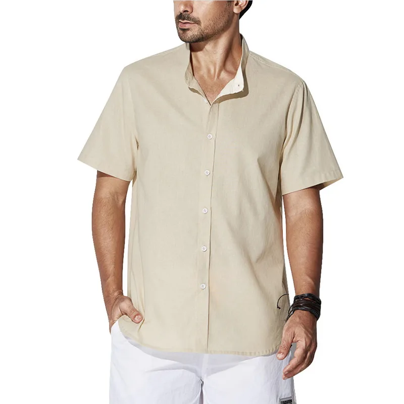 CYSINCOS 2019 повседневная мужская рубашка с коротким рукавом Однотонная летняя
