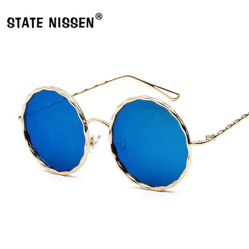 

STATE NISSEN Round Sunglasses Men Women Brand Designer Eyeglasses Female Shades Sun Glasses Mirror High Quality UV400