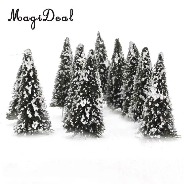 MagiDeal 10 шт. 1/150 белый темно-зеленый пейзаж Ландшафтная модель кедровые деревья для поезда трек Строительство Модель макет реквизит 8 см