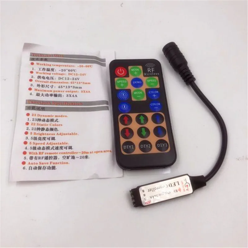 Светодиодный мини контроллер RGB 10 шт. 19 клавиш 3 * 4A функция сделай сам для 5050 3528