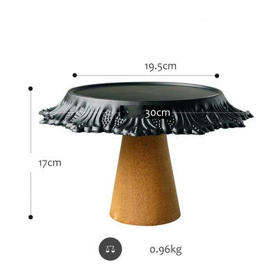 Brown large SWEETGO винтажная подставка для торта с резьбой черный верх тарелка для торта украшения дома инструменты для торта Хлеб еда фрукты - Цвет: Brown large