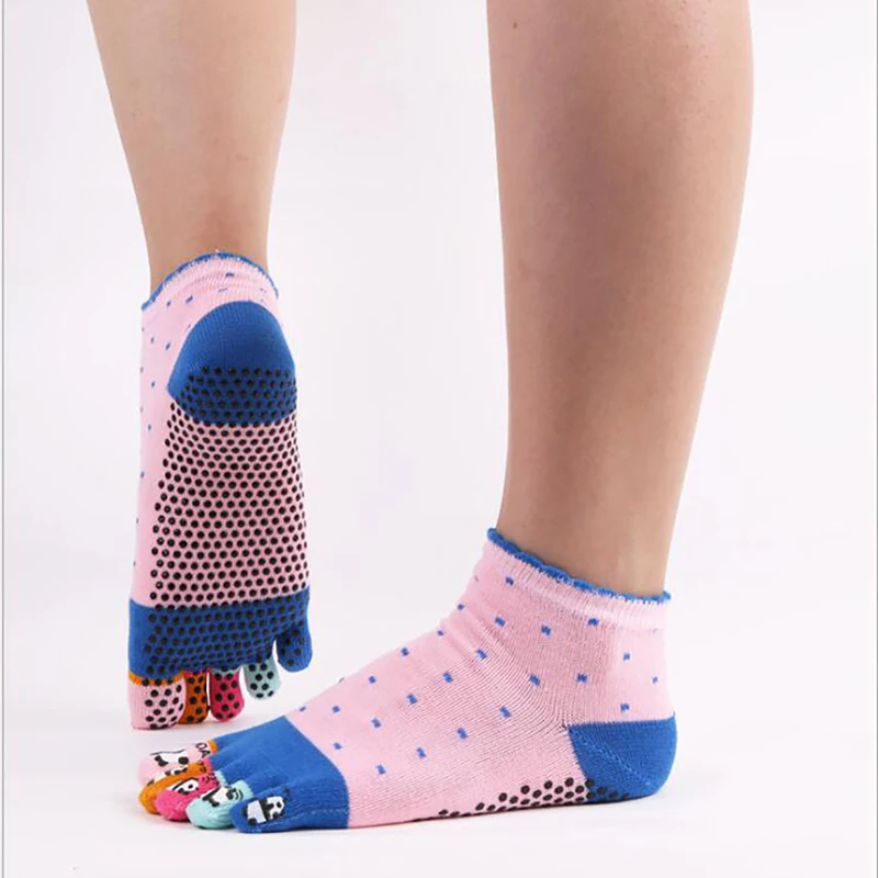 Хлопковые носки с забавными рисунками для женщин домашние противоскользящие
