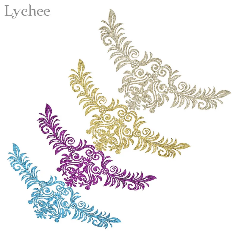 Lychee Life блестящий цветок Vine утюжок для передачи тепла на нашивках воротника