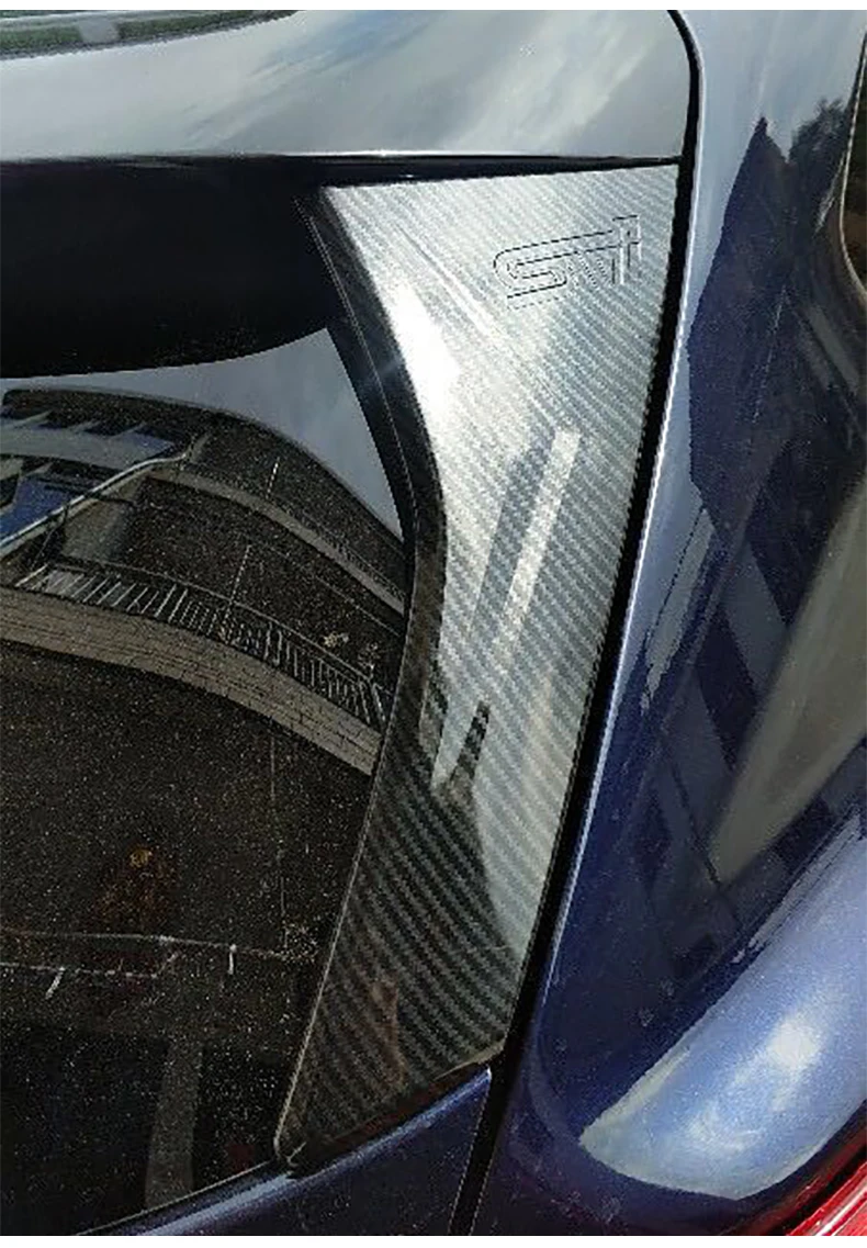 For Subaru XV ABS Chrome ABS Carbon Fibre Print Exterior Both Side Rear Window Spoiler Triangle Cover Trim Auto Parts