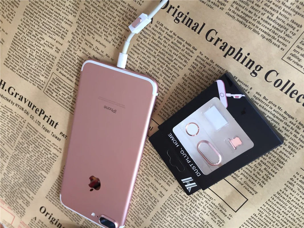 Модные пылезащитные заглушки для Iphone7 8 Plus Кнопка отпечатка пальца наклейки