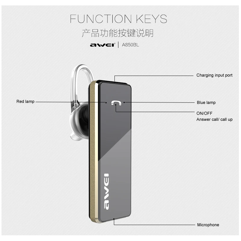 AWEI a850bl Bluetooth наушники гарнитуры Беспроводной Auriculares kulakl K Ecouteur Hands Free kulaklik Fone де ouvido