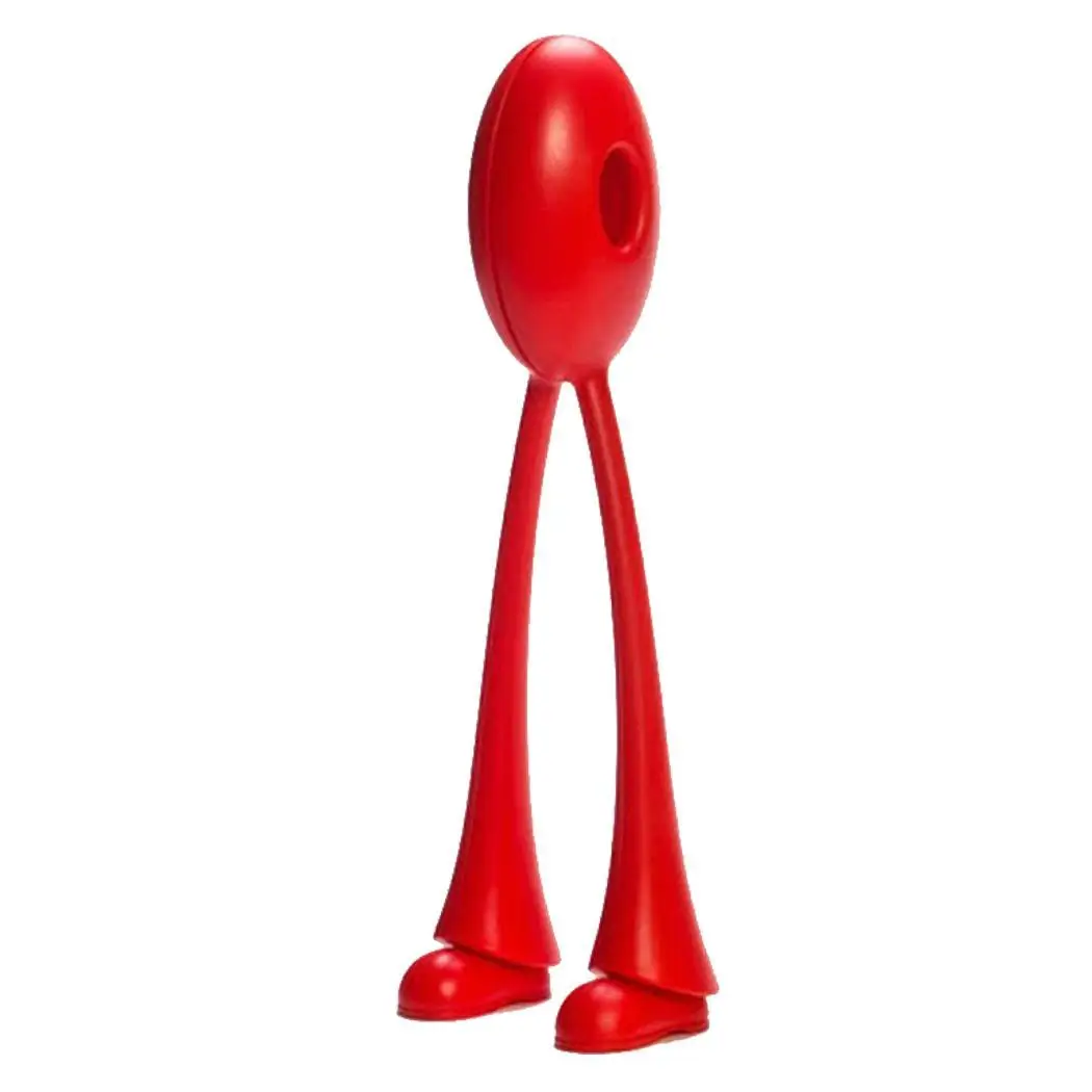 4 цвета Пластиковые Ложки с ложка длинной ручкой в форме ног суповая для