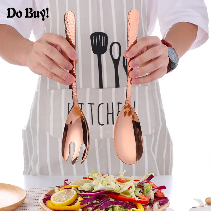 Kitchen Stainless Steel Spoon Set 12inch Large Salad Dinner 