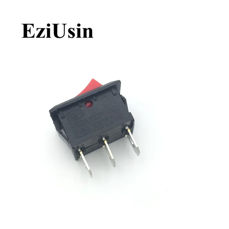 1 шт. KCD1 вкл.-ВЫКЛ. 3Pin 2Pin Черный Красный лодка автомобиля кулисный переключатель 6A 220V 10A 125V кнопка KCD1-102 3P 2P 15*21 мм 15x21 вкл.-ВЫКЛ