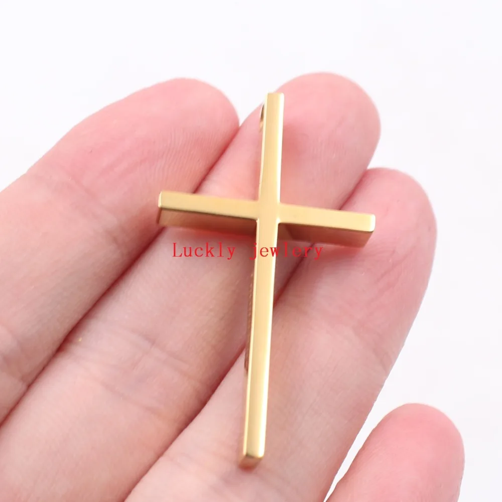 Золотая нержавеющая сталь крутая подвеска в форме Креста ожерелье Панк Хип хоп
