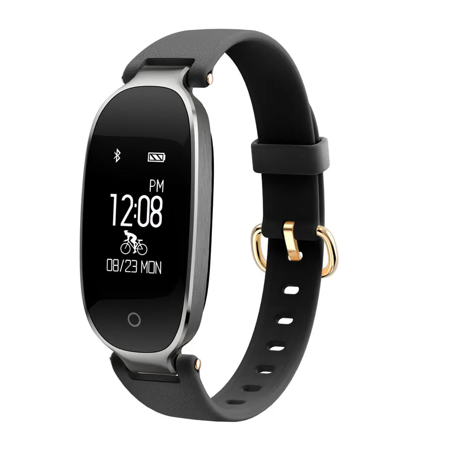 black 10 шт женский браслет S3 smart band динамический сердечный ритм браслет здоровья IP67 водонепроницаемый шагомер, DHL - Цвет: black