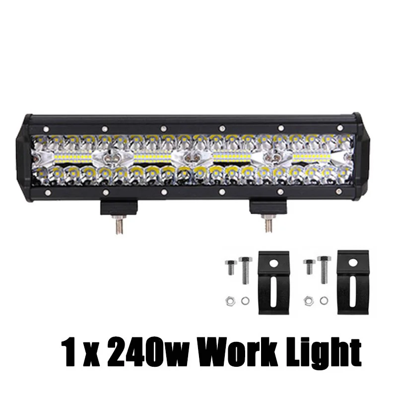 Светодиодный светильник бар 4, 7, 10, 12, 15, 18, 20 дюймов три ряда 4X4 внедорожный Автомобильный светодиодный рабочий светильник 60 Вт 120W 180W 240W 300W 360W 420W для внедорожник трактор - Цвет: 12inch 240W