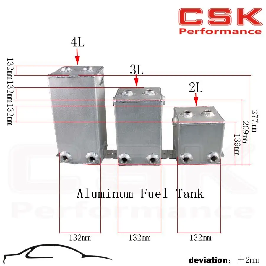 3л Универсальный Полировочный алюминиевый вихревой бак для топливного всплеска 3
