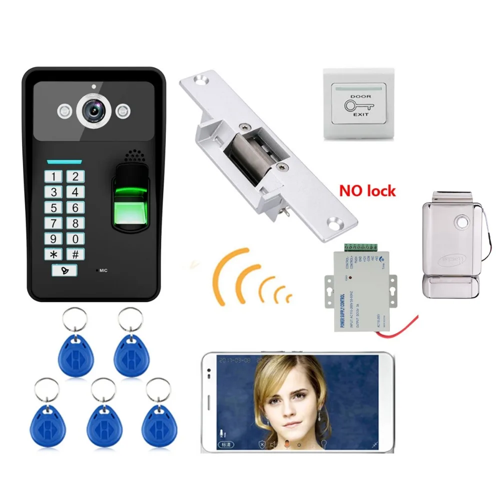Домашний набор HD 720P беспроводной WIFI RFID пароль видео дверной звонок Домофон