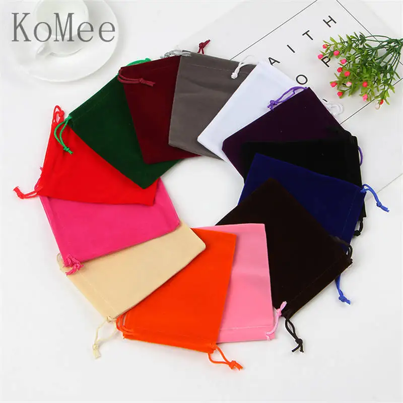 Random Mixed Color 2 шт./лот большие бархатные сумки 10x16 13x18 15x20 см Косметика украшения в форме орехов упаковка сумки вечерние, свадебные бархатные подарочные сумки - Цвет: Random Mixed Color