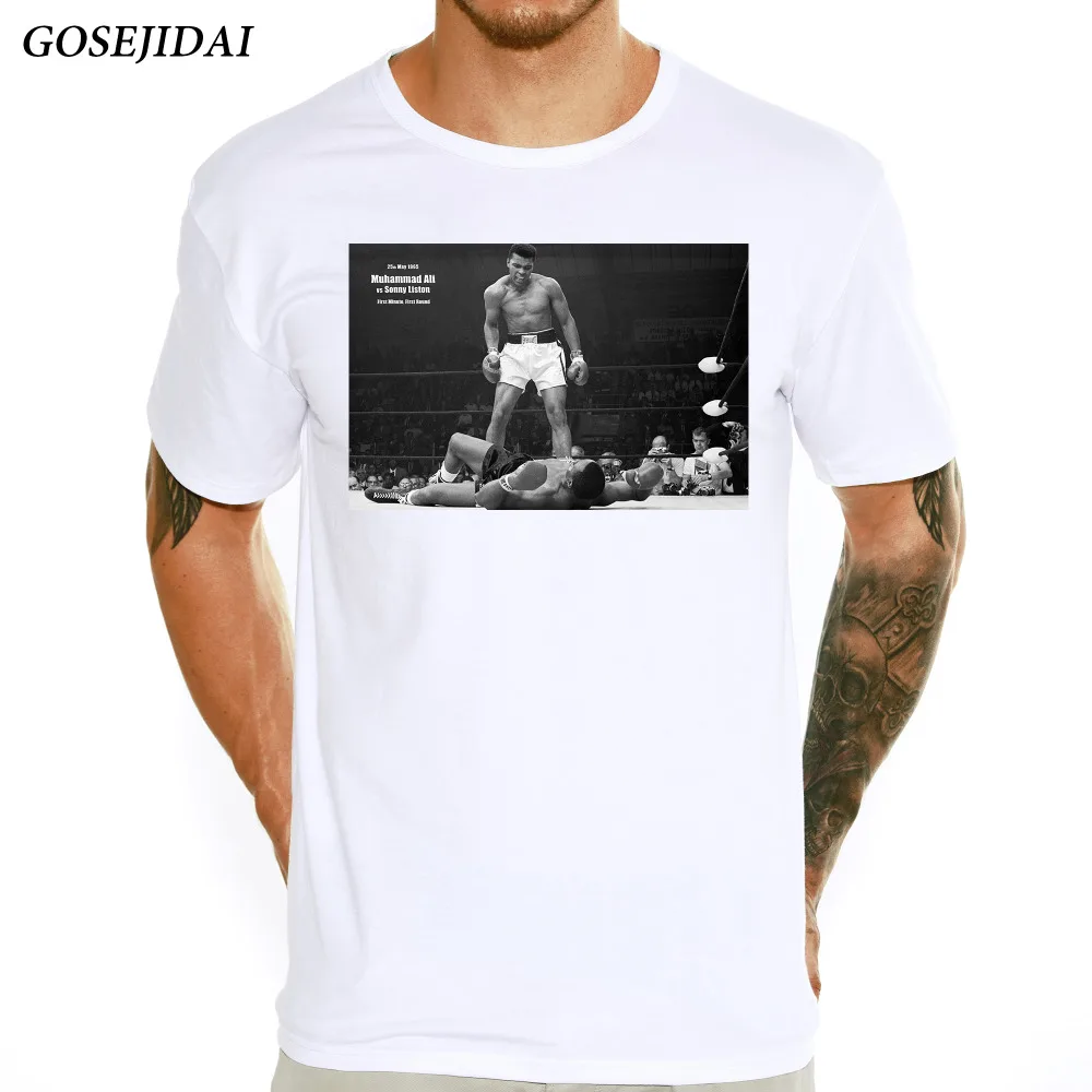 Мужская футболка Muhammad Ali весна лето 2018 модные топы для мальчиков Повседневная