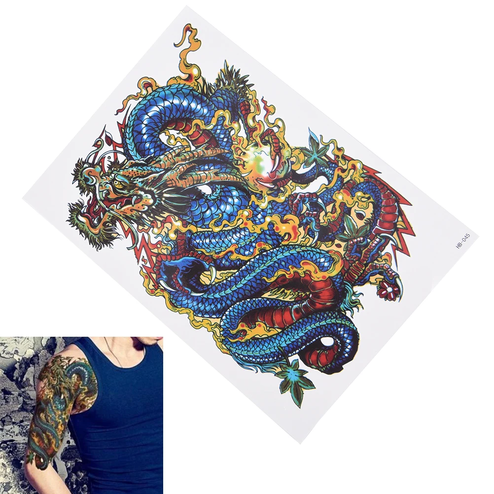 

Dragon Tattoo Stickers Arm Leg Temporary Tattoo Stickers Men Tattoo Waterproof