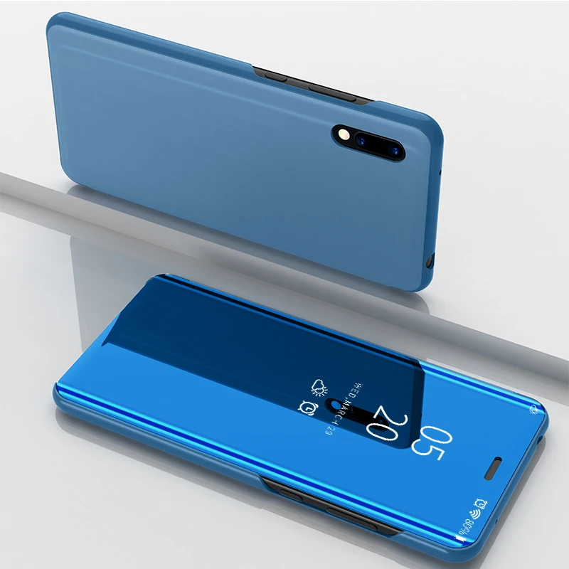 

Smart Flip Stand Mirror Case For Huawei Y7 Prime 2019 Case Clear View PU Leather Cover For Huawei Y7 Pro 2019 Case Cover