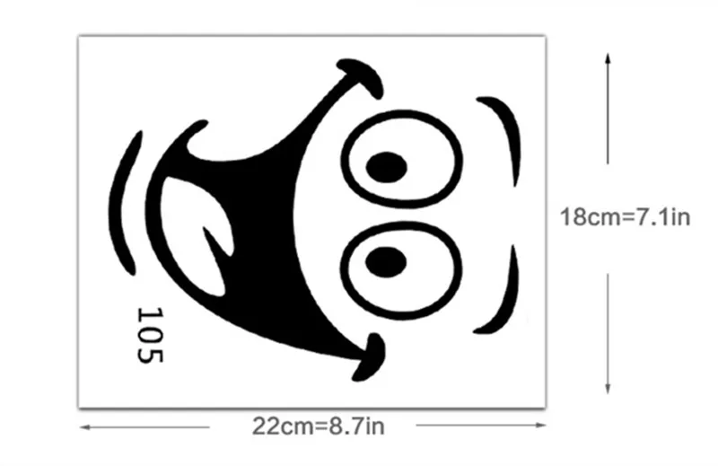 Мультфильм Улыбка лица большой рот Туалетная наклейка стена DIY ванная комната