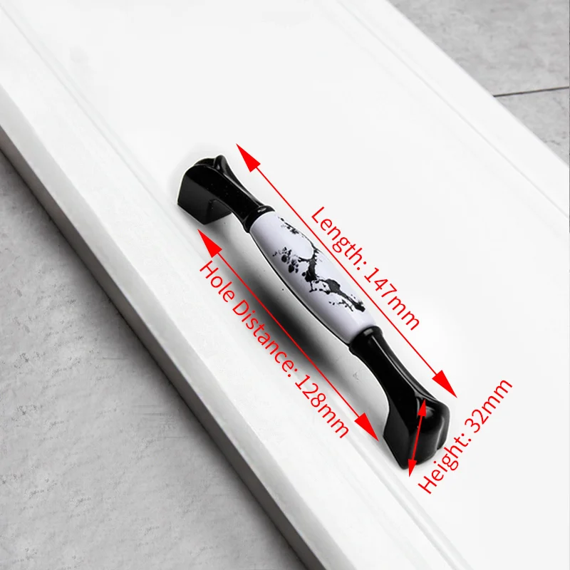 Handle-LA166MB-128 NAIERDI китайские винтажные ручки для шкафа из алюминиевого сплава, дверные ручки для кухни, ручки для шкафа, черные ручки для ящиков, Мебельная ручка - Цвет: Handle-LA166MB-128