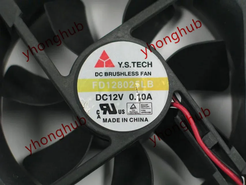 Y.S.TECH FD128025LB DC 12V 0.10A 3 жильный 80x80x25 мм Сервер вентилятор охлаждения|square fan|dc techserver fan |
