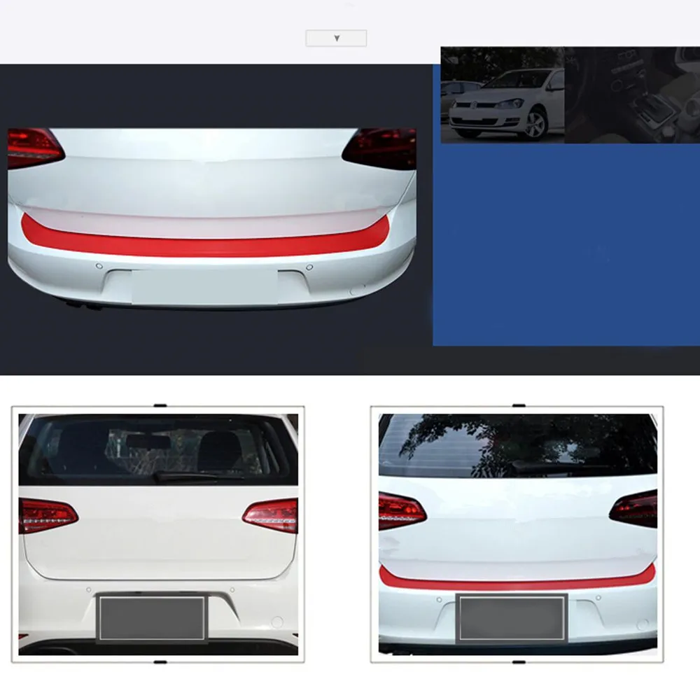 Автомобильный задний бампер порога из углеродного волокна наклейка для Volkswagen VW