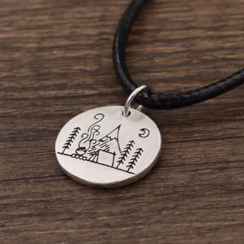 SanLan модная подвеска в виде гор природы кемпинг под большой яркой луной подарок