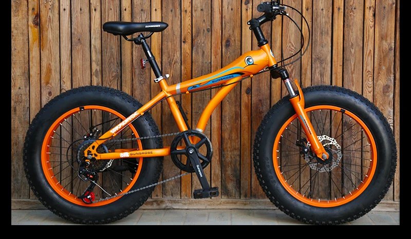 KUBEEN складной велосипед для снега MTB 2" 7 21 24 27 скорость двойной диск горный Fat велосипедная Подвеска стальная рама 4" Шины алюминиевые колеса