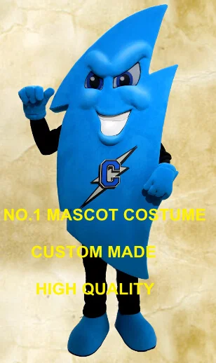 Мужской костюм талисмана с голубым болтом для взрослых героями мультфильмов