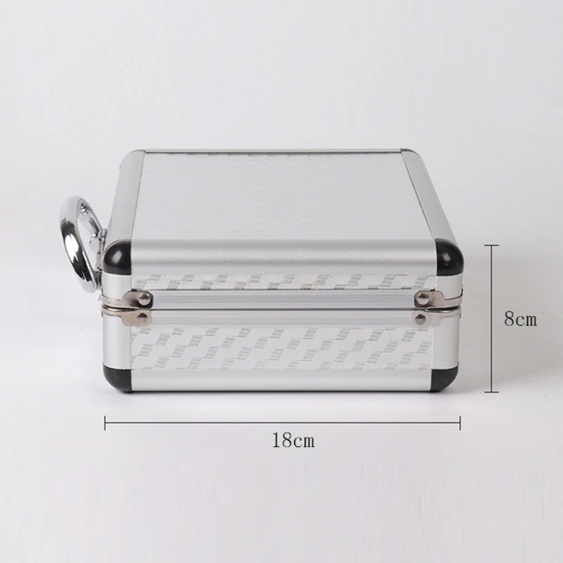 Серебристый чехол для тату-машинки из алюминиевого сплава футляр хранения