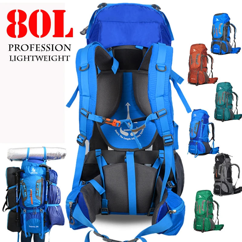 Открытый 80L походный рюкзак, походная сумка, альпинистская сумка, вместительный водонепроницаемый тактический военный рюкзак, мужская сумка