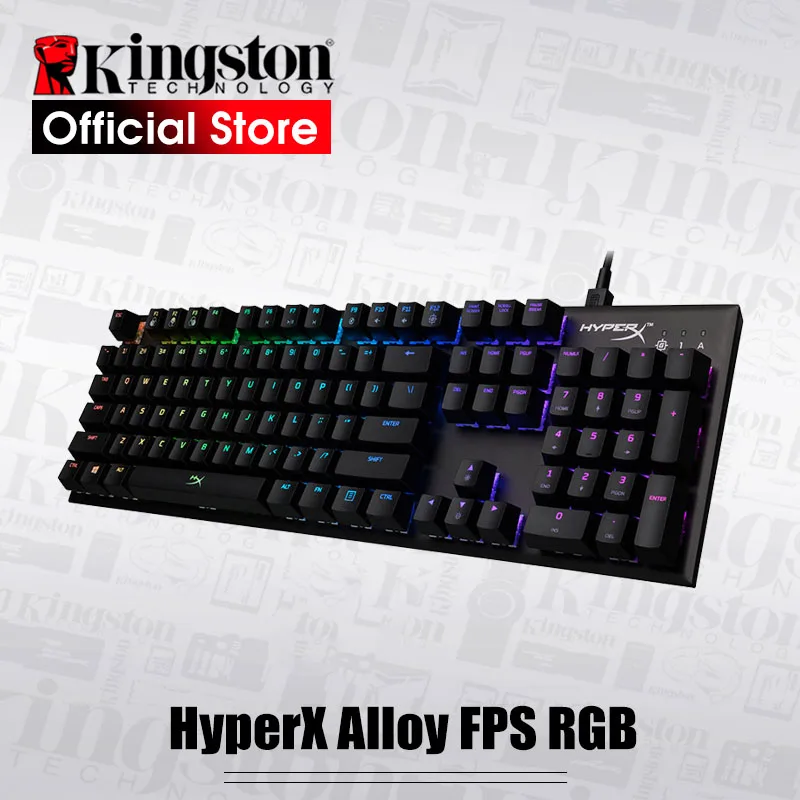 Клавиатура KINGSTON E sports HyperX из сплава FPS RGB игровая клавиатура с металлической