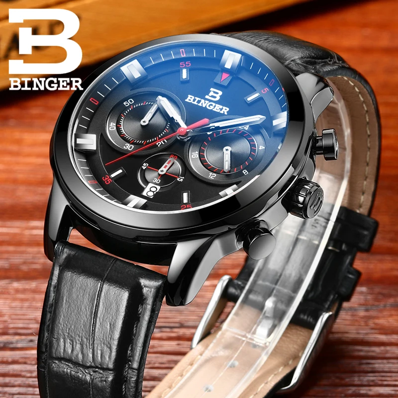 BINGER мужские часы модные/спортивные/Кварцевые наручные Топ Бренд роскошные