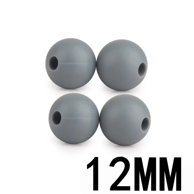 15 Dim Gray Fkisbox, Круглый, 12 мм, 50 шт., силиконовые бусины, детский Прорезыватель для зубов, ожерелье, ювелирное изделие, для изготовления детских сосок, цепочка, сделай сам, Bpa бесплатно - Цвет: 15 Dim Gray