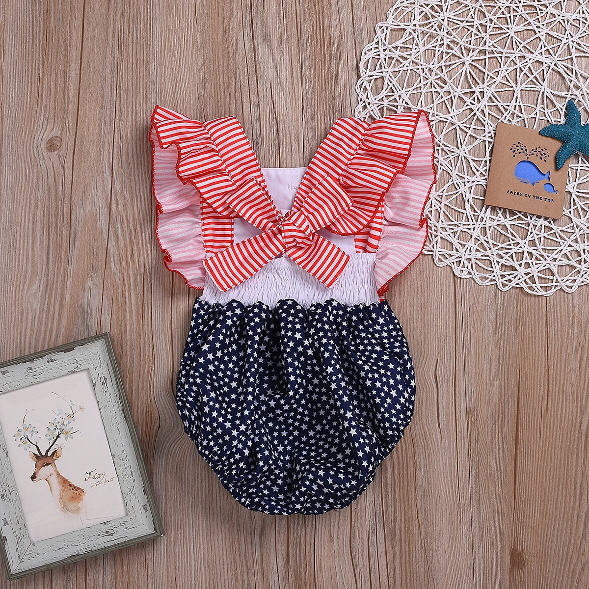 Pudcoco новый брендовый Летний комбинезон с рюшами и рукавами для маленьких девочек