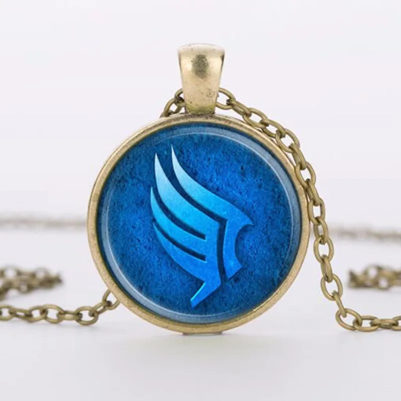 

Charms necklaces Mass effect glass round dome Necklace, Blue Pendant, fashion men Jewelry women gift
