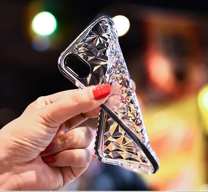 50 шт. DHL для iPhone 6 7 8 Plus XR XS MAX чехол для телефона роскошный чехол с алмазной текстурой прозрачный мягкий чехол из ТПУ