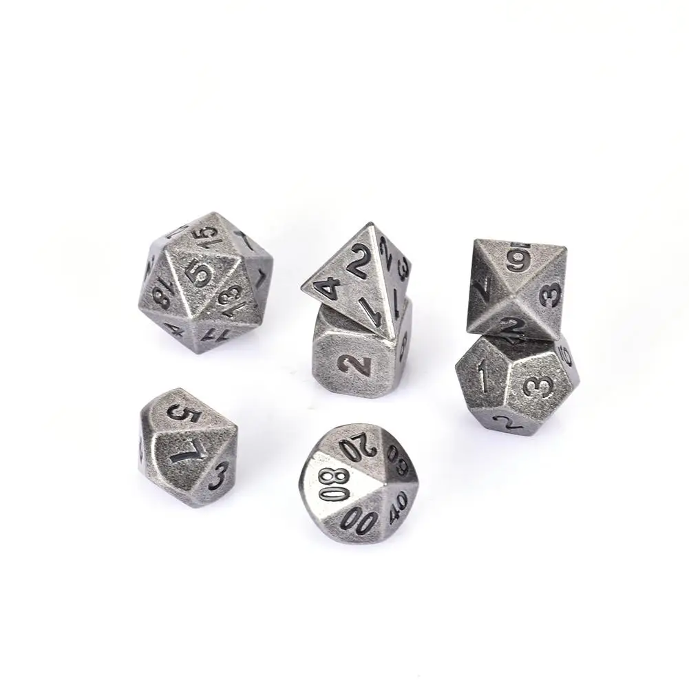 Подземелья и Драконы 7 шт./набор, креативная игра в ролевые игры, кости D& D, металлические кости DND, разные цвета