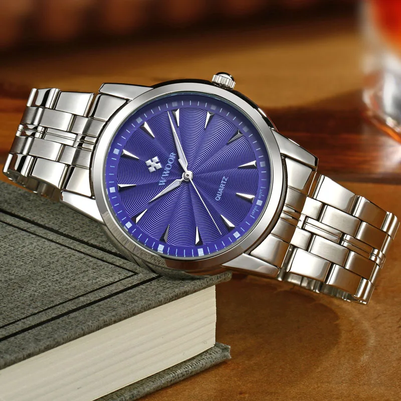 Часы наручные WWOOR Мужские кварцевые роскошные брендовые японские аналоговые