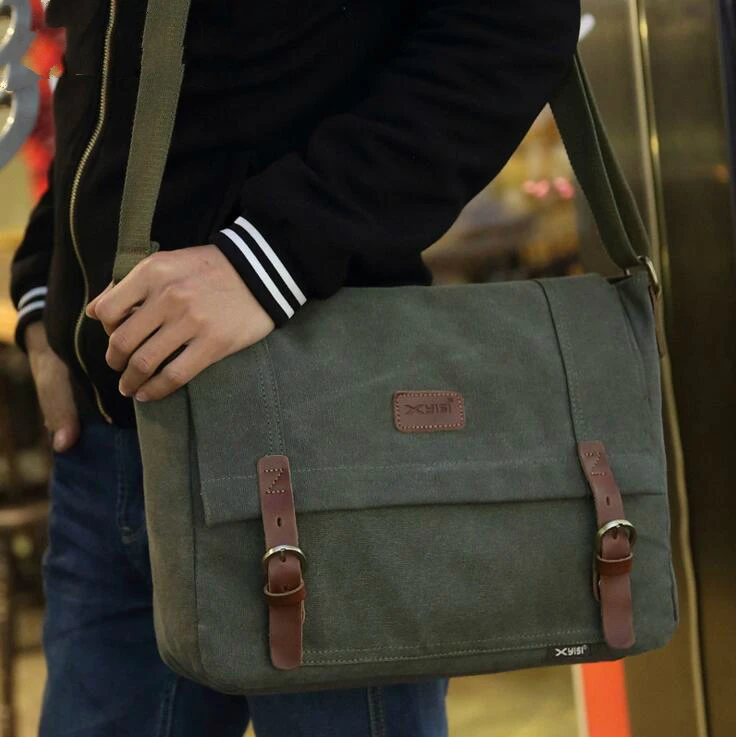 Мужская винтажная Холщовая Сумка X Online 041717|men canvas bag|shoulder bagscanvas bag |